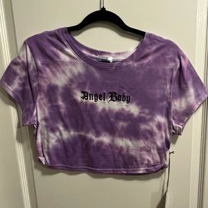 Juniors purple & white tie dye tshirt, never worn
